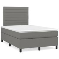 Boxspring met matras en LED stof donkergrijs 120x190 cm
