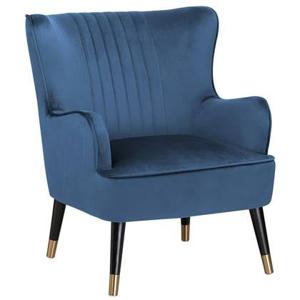 Beliani - VARBERG - Fauteuil - Blauw - Fluweel