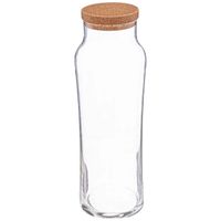 Water Karaf met afsluitdop van kurk - glas - 1 Liter - schenkkan - thumbnail