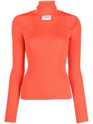 Coperni pull nervuré à découpes - Rouge