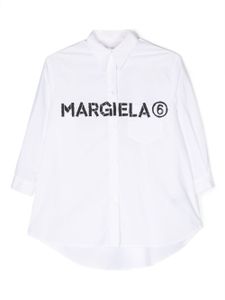 MM6 Maison Margiela Kids robe-chemise en coton à logo imprimé - Blanc