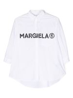 MM6 Maison Margiela Kids robe-chemise en coton à logo imprimé - Blanc - thumbnail