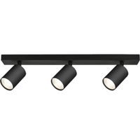 LED Plafondspot - Brinton Betin - GU10 Fitting - 3-lichts - Rond - Mat Zwart - Kantelbaar - Aluminium - Philips - - thumbnail