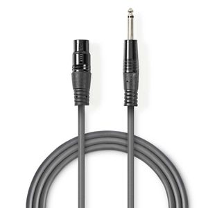 Nedis Ongebalanceerde Audiokabel | XLR 3-Pins Female | 6,35 mm Male | 1.5 m | 1 stuks - COTH15120GY15 COTH15120GY15