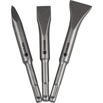 Ivana beitelset - SDS-Plus - 3-delig - 140 mm lang, Punt, Plat 20 mm, Spade 30 mm
