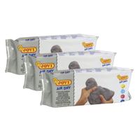 Kinder speelgoed klei - 3x - 500 gram - kleur betongrijs - Boetseer klei - boetseren - speelgoed