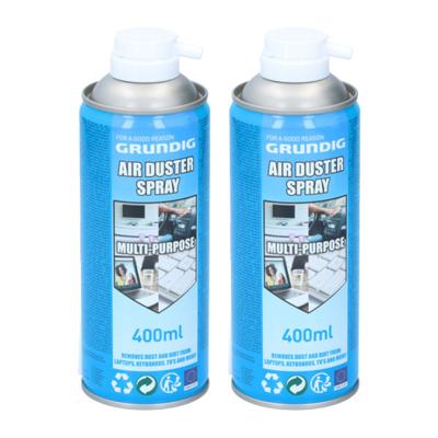 Perslucht spuitbus - 2x - 400ml - air duster - voor pc - reiniger - compressed air