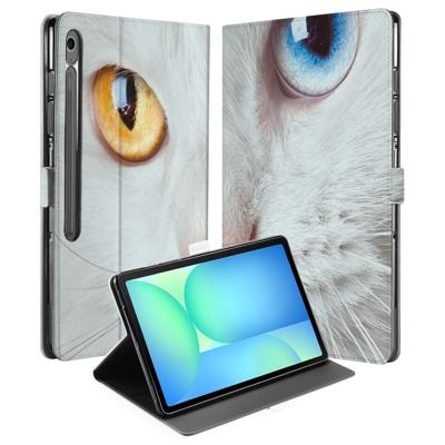 Witte Kat Tablet Hoesje met Standaard Samsung Galaxy Tab S10 FE Plus