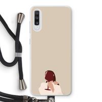 I drink wine: Samsung Galaxy A70 Transparant Hoesje met koord
