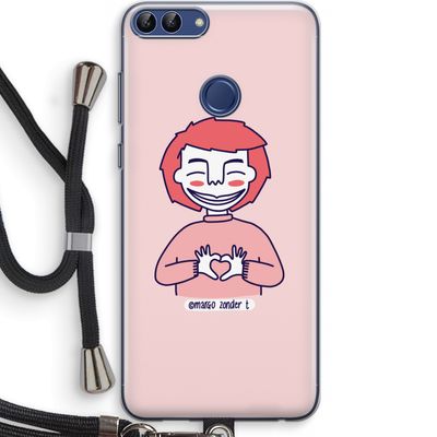 Hartje: Huawei P Smart (2018) Transparant Hoesje met koord