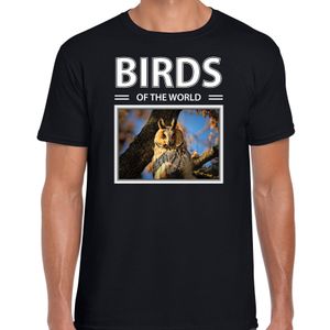 Ransuilen t-shirt met dieren foto birds of the world zwart voor heren