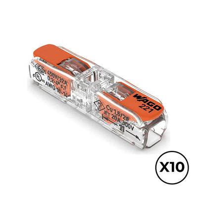 Snelsluiting Wago 8,1 x 35,5 x 8,9 mm 4 mm 450 V Verbindingen x 2 (10 Stuks)