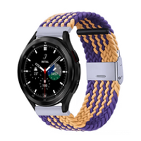 Braided nylon bandje - Oker / paars - Samsung Galaxy Watch 4 Classic - 42mm / 46mm - thumbnail