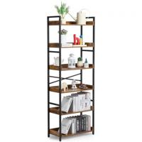 VEVOR Rustieke Boekenkast Staande Plank Opbergrek Metaal 6 Niveaus 30x65x175cm