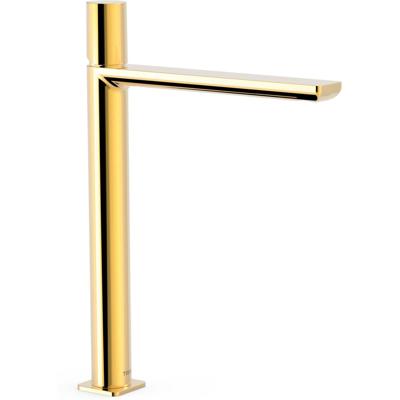 Wastafelkraan Tres Loft | Opbouw | Mengkraan | Hoog model | 1-knop | Rond | 24k Goud glans