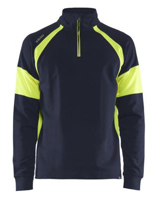 Blåkläder Sweatshirt met High-Vis zones 35501158 | Marine/High-Vis Geel | Maat L - 7330509775233
