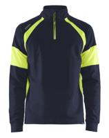 Blåkläder Sweatshirt met High-Vis zones 35501158 | Marine/High-Vis Geel | Maat XS - 7330509775271