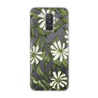 Wit bloemenpatroon: Samsung Galaxy A6 Plus (2018) Transparant Hoesje