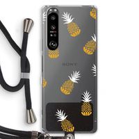 Ananasjes: Sony Xperia 1 III Transparant Hoesje met koord
