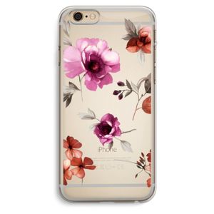 Geschilderde bloemen: iPhone 6 Plus / 6S Plus Transparant Hoesje