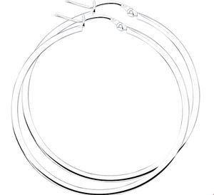 TFT Creolen Vierkante Buis Zilver Glanzend 2 mm x 50 mm