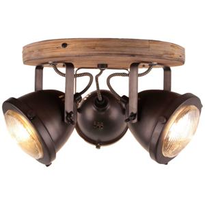 Brilliant Industriële spotCarmen Wood 3-lichts - 72034/84