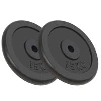 Halterschijven 2 st 2x15 kg gietijzer Halterschijven 2 st 2x15 kg gietijzer