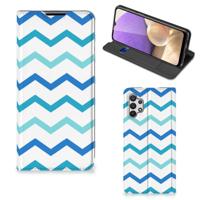 Samsung Galaxy A32 5G | Hoesje met Magneet | Zigzag Blauw Samsung Galaxy A32 5G | Hoesje met Magneet | Zigzag Blauw