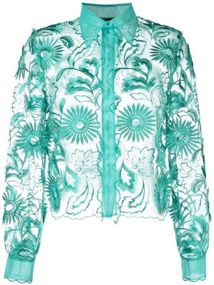 Alberta Ferretti chemise à design brodé - Vert
