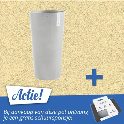 Bloempot Half Hoog Amsterdam 66 cm Wit Grijs Lichtgrijs Ecopots