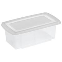 Sunware opslagbox - kunststof - 7 liter - transparant - 38 x 21 x 14 cm - met afsluitbare deksel