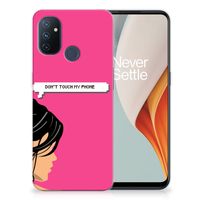 OnePlus Nord N100 Silicone-hoesje Woman Don't Touch My Phone - thumbnail