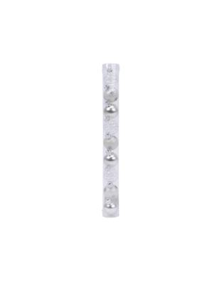 9 Glazen kerstballen 3 cm mix winter wit zilver - Decoris