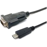 Equip 133392 seriële kabel Zwart 1,5 m USB Type-C DB-9