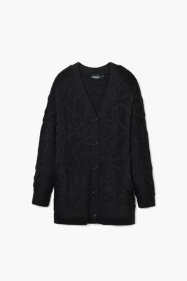 Oversized gebreid vest - BLACK - M