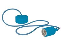 Design lamphouder met textielkabel blauw - Velleman