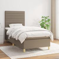 Boxspring met matras stof taupe 80x200 cm