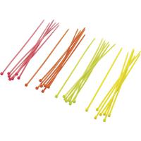 TRU COMPONENTS 1570922 ST150M Assortiment kabelbinders 150 mm 2.50 mm Neon-groen, Neon-oranje, Neon-geel, Neon-pink 80 stuk(s)