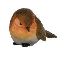 Beeldje roodborstje vogel - type 2 - van 11 cm - voor binnen en buiten