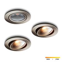 LED-inbouwspot set 3 stuks Cormo RVS 5W dimbaar