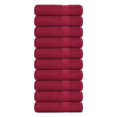 VidaXL Badhanddoeken 10 st 100x150cm 360 g/m² 100% katoen bordeauxrood