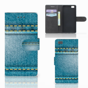 Huawei Ascend P8 Lite Wallet Case met Pasjes Jeans