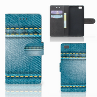 Huawei Ascend P8 Lite Wallet Case met Pasjes Jeans