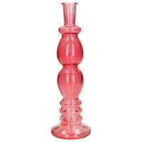 Bloemenvaas Florence - voor losse bloemen - koraal rood glas - helder - D9 x H28 cm Bloemenvaas Florence - voor losse bloemen - koraal rood glas - helder - D9 x H28 cm
