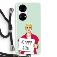 Gimme a call: Huawei P50 Transparant Hoesje met koord