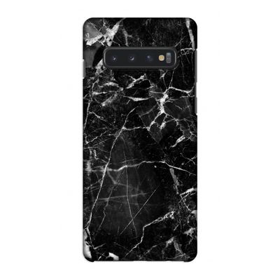 Zwart Marmer 2: Samsung Galaxy S10 4G Volledig Geprint Hoesje