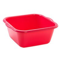 Kunststof teiltje/afwasbak vierkant 20 liter rood   -