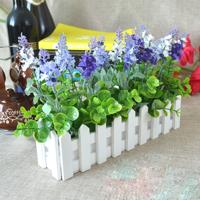 Houten plantenbak hek opslag houder bloempot met schuim formaat: 50 x 9 cm x 11 cm