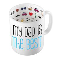 Bellatio Decorations Cadeau koffie/thee mok voor papa - blauw - de beste papa - 300 ml - Vaderdag   -