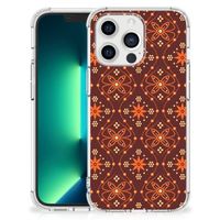 iPhone 13 Pro Max Doorzichtige Silicone Hoesje Batik Brown - thumbnail